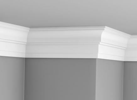 Плинтус Glanzepol Экструзионный потлочный гладкий  GPX-14