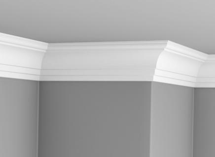 Плинтус Glanzepol Экструзионный потлочный гладкий  GPX-15