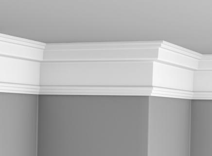 Плинтус Glanzepol Экструзионный потлочный гладкий  GPX-19