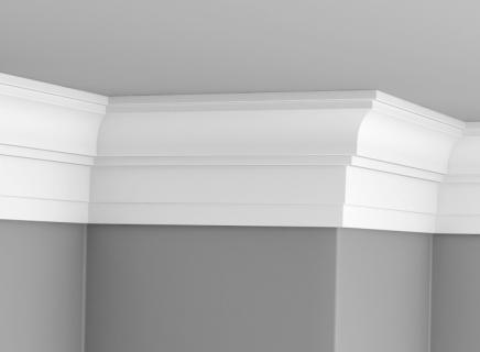 Плинтус Glanzepol Экструзионный потлочный гладкий  GPX-20