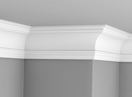 Плинтус Glanzepol Экструзионный потлочный гладкий  GPX-21