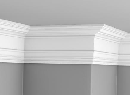 Плинтус Glanzepol Экструзионный потлочный гладкий  GPX-22