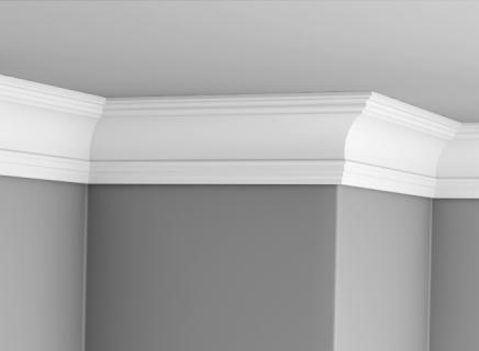 Плинтус Glanzepol Экструзионный потлочный гладкий  GPX-27