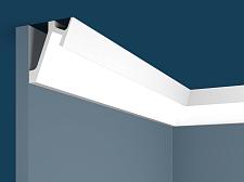 Плинтус Cosca Потолочный из экополимера 72х65 мм KX052 под подсветку					