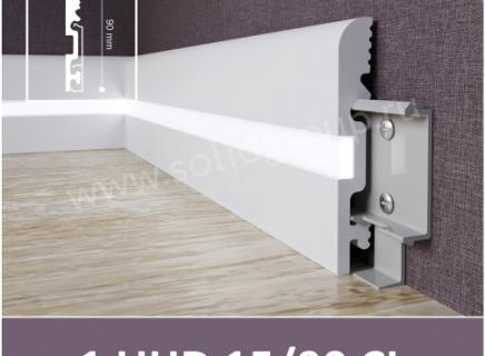 Плинтус Solid под покраску 1 UHD 15/90СL c LED рассеивателем