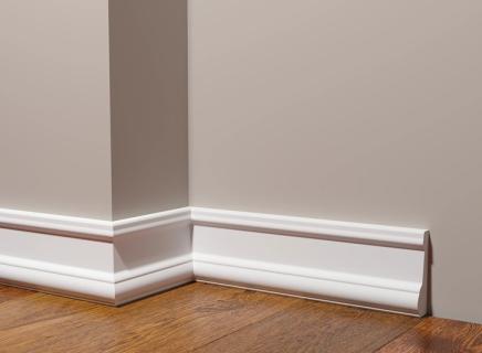 Плинтус Декор Дизайн Напольный белый под покраску 147 A