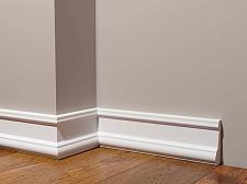 Плинтус Декор Дизайн Напольный белый под покраску 147 A					