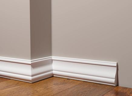 Плинтус Декор Дизайн Напольный белый под покраску 152 A