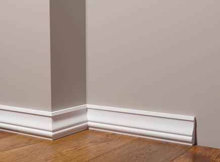 Плинтус Декор Дизайн Напольный белый под покраску 161 A