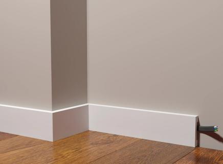 Плинтус Декор Дизайн Напольный белый под покраску DD33