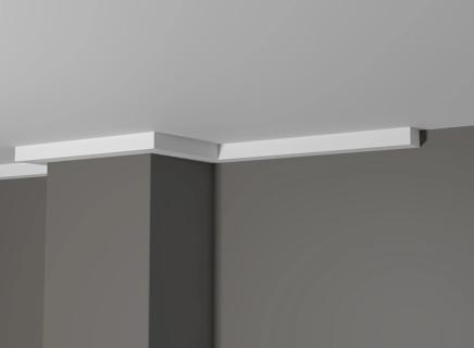 Плинтус Декор Дизайн Потолочный белый под покраску DD611 (3 метра)