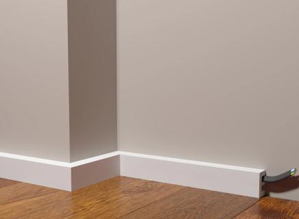 Плинтус Декор Дизайн Напольный белый под покраску DD612