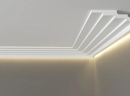 Плинтус Декор Дизайн Потолочный белый под покраску и под подсветку DD514