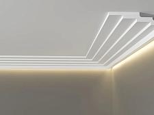 Плинтус Декор Дизайн Потолочный белый под покраску и под подсветку DD514