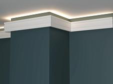 Плинтус Декор Дизайн Потолочный белый под покраску и под подсветку DD633					