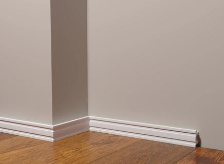 Плинтус Декор Дизайн Напольный белый под покраску DD633