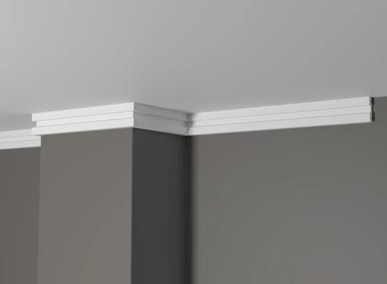 Плинтус Декор Дизайн Потолочный белый под покраску DD637 (3 метра)