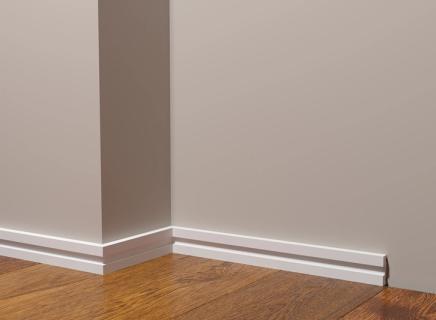 Плинтус Декор Дизайн Напольный белый под покраску DD637