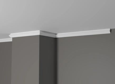 Плинтус Декор Дизайн Потолочный белый под покраску DD642 (3 метра)