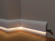 Плинтус Декор Дизайн Напольный белый под покраску и под подсветку DD700					