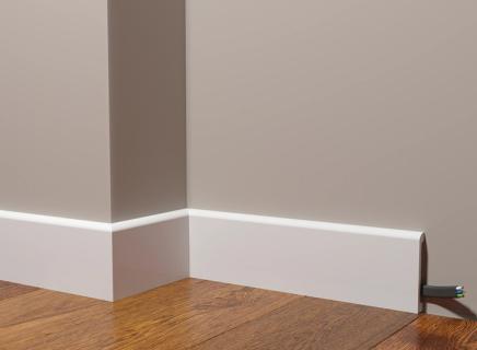 Плинтус Декор Дизайн Напольный белый под покраску DD706