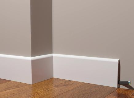 Плинтус Декор Дизайн Напольный белый под покраску DD707