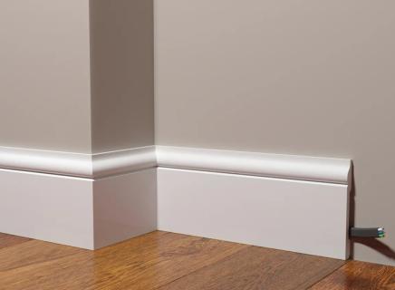 Плинтус Декор Дизайн Напольный белый под покраску DD004