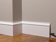 Плинтус Декор Дизайн Напольный белый под покраску DD004					