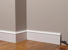 Плинтус Декор Дизайн Напольный белый под покраску DD005					