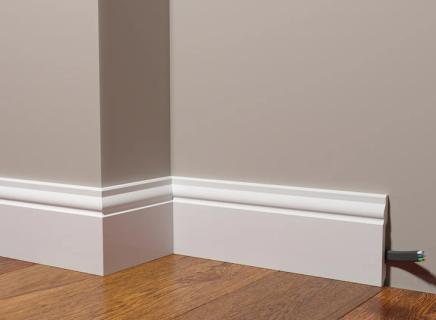 Плинтус Декор Дизайн Напольный белый под покраску DD15