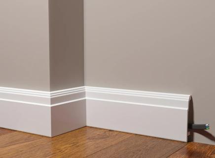 Плинтус Декор Дизайн Напольный белый под покраску DD102