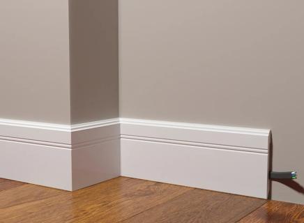 Плинтус Декор Дизайн Напольный белый под покраску DD105