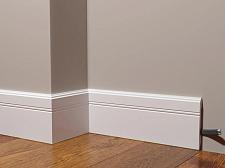 Плинтус Декор Дизайн Напольный белый под покраску DD105					