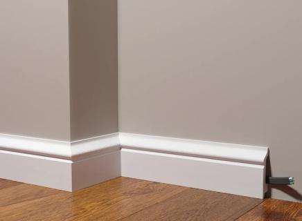 Плинтус Декор Дизайн Напольный белый под покраску DD122