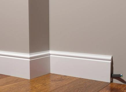 Плинтус Декор Дизайн Напольный белый под покраску DD701