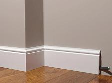 Плинтус Декор Дизайн Напольный белый под покраску DD701					