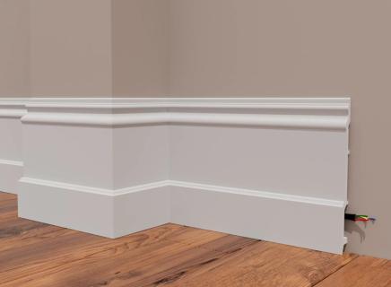 Плинтус Декор Дизайн Напольный белый под покраску DD725