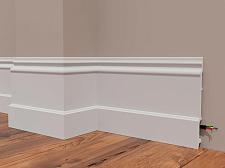 Плинтус Декор Дизайн Напольный белый под покраску DD725					