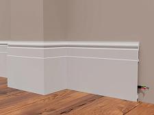 Плинтус Декор Дизайн Напольный белый под покраску DD726					