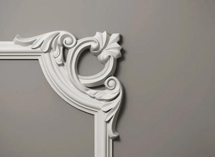 Угловой элемент для молдинга Декор Дизайн белый под покраску C3-DD002