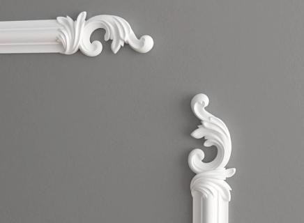 Угловой элемент для молдинга Декор Дизайн белый под покраску H1-DD002 LR