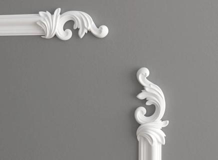 Угловой элемент для молдинга Декор Дизайн белый под покраску H1-DD301 LR