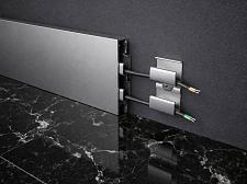 Плинтус Fezard С кабель-каналом алюминиевый напольный Серебро  ALP-C60					