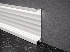 Плинтус Fezard С подсветкой алюминиевый напольный Серебро  ALP-G100-LI					