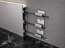 Плинтус Fezard С подсветкой алюминиевый напольный Серебро  ALP-G80-LA					